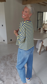 CRÈME DE LA CRÈME short-sleeved sweatshirt blue yellow