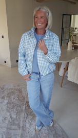 SPRING check jacket blue