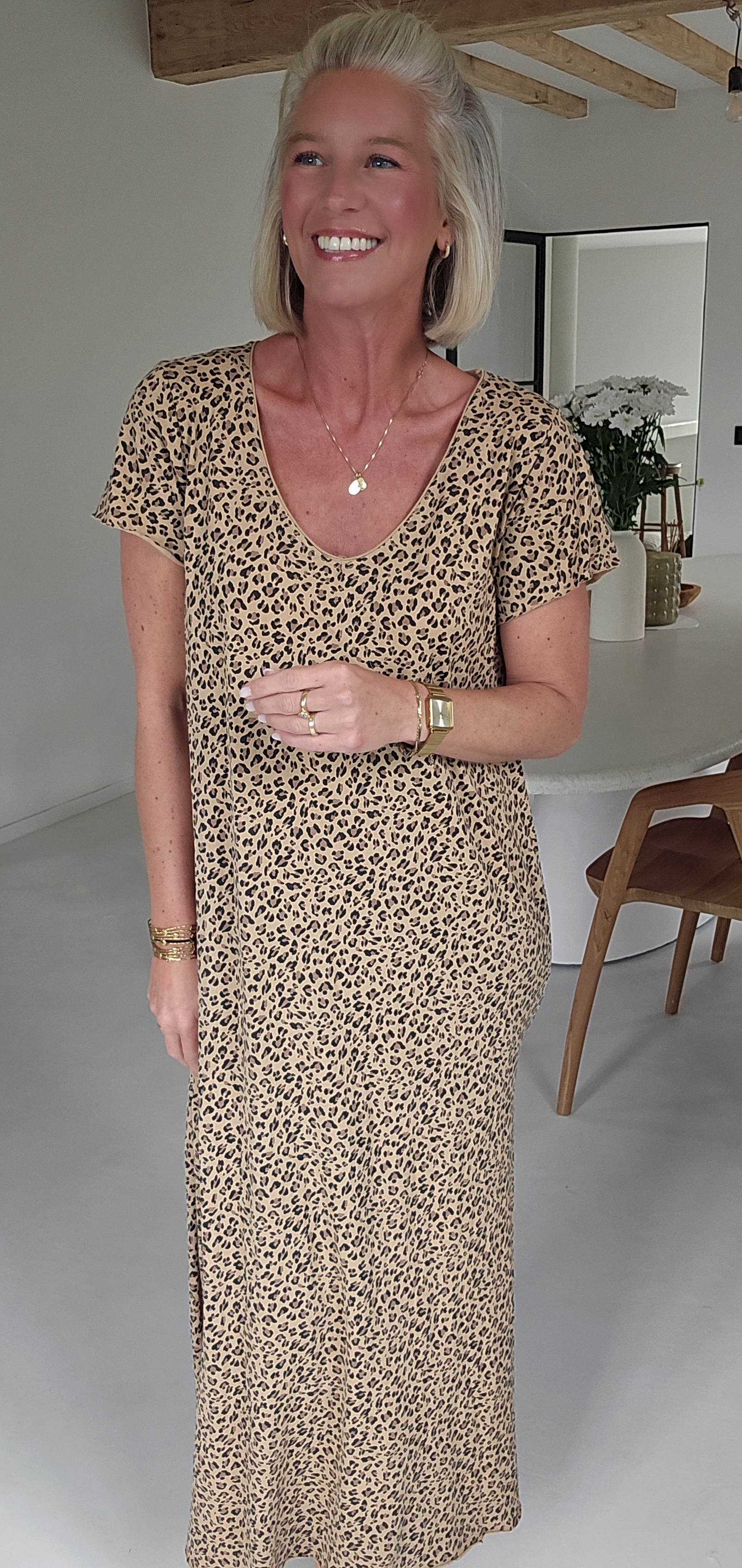 LEO maxi T-shirt dress