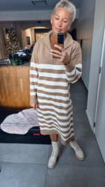 MARGO maxi striped knit dress camel