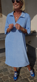 DIDOE maxi sponge dress pastel blue