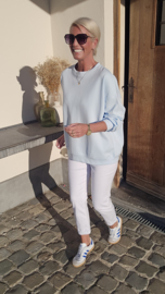 LUMINA coton sweatshirt soft blue