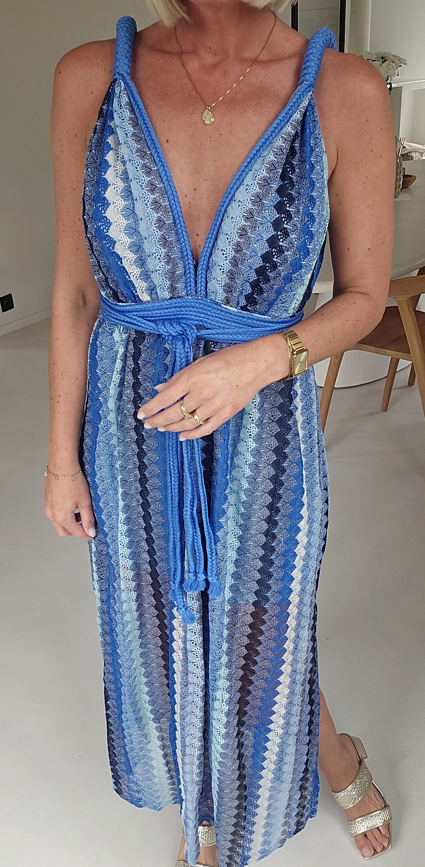 CANDICE 2 maxi crochet dress kobalt blue