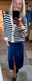 TESSY striped knit cardigan navy