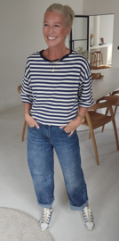 AYLIN oversized striped T-shirt navy