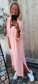 RHEA maxi shirt dress soft salmon