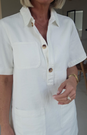 THE PERFECT JEANS dress short-sleeved white