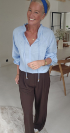 IMMY cotton bohemian blouse pastel blue