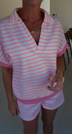 ELLIE striped set neon pink