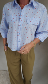 MALOU cropped shirt blue