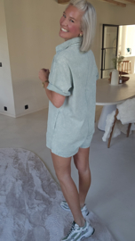 JINA denim playsuit sage green