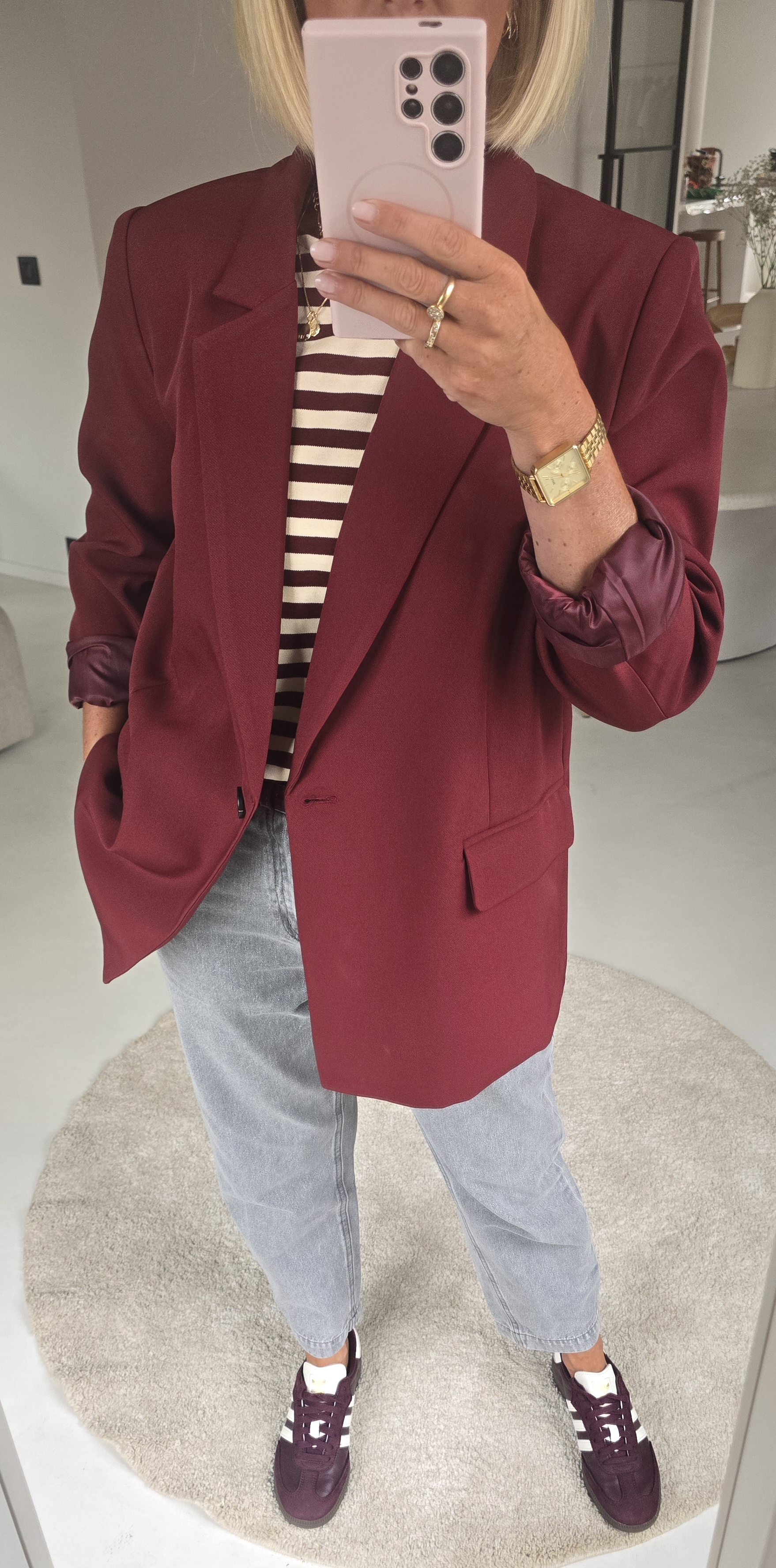BIANDE suit blazer burgundy