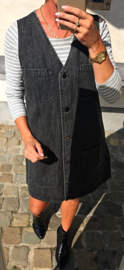 MOLLINE sleeveless jeans dress black