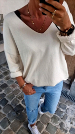 MABEL loose knit ecru