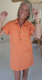 THE PERFECT JEANS dress short-sleeved soft neon orange