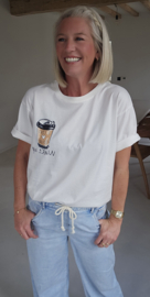 I LOVE COFFEE cotton T-shirt white