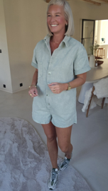 JINA denim playsuit sage green