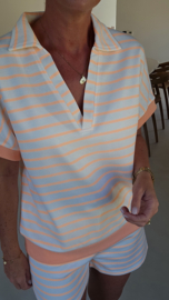 ELLIE striped set neon orange