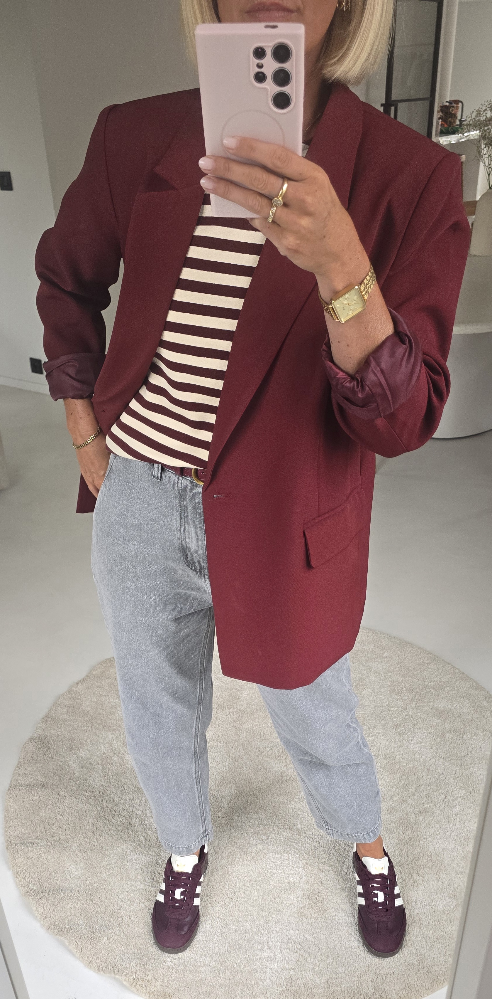 BIANDE suit blazer burgundy