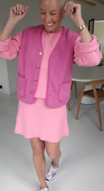 MELIA sleeveless teddy jacket pink