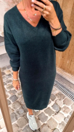 LYNA maxi knit dress forest green