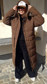 TAMMIE maxi winter puffer coat chocolat