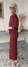 LISANNA sweatshirt set burgundy with leo detail