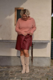 LIDY pu skirt burgundy