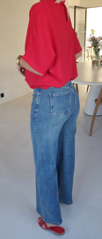 MARIN wide leg jeans broderie