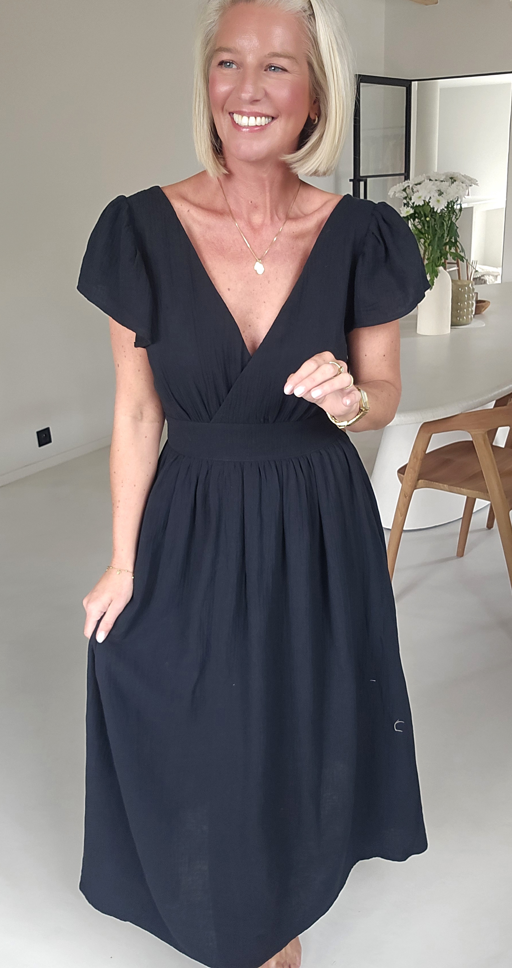 SAMANTE maxi tetra dress black
