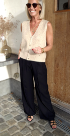RUBI sleeveless knit cardigan taupe