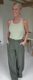 BENEDICTE loose wide leg pants khaki