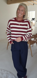 ANOUK striped soft knit burgundy