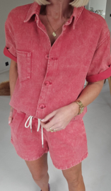 KAE jeans shirt cranberry