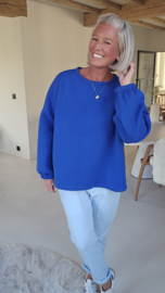 DOGMOM fleece sweatshirt royal blue soft blue