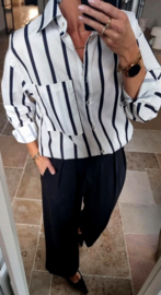 SAMI striped cotton shirt black