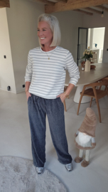 ARIEL lurex wide leg pants grey