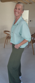 LAURA striped cotton shirt mint