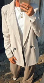 EVIE oversized chevron blazer ivory