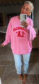 LA cotton sweatshirt pink