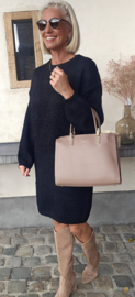 MANDINE midi knit dress black