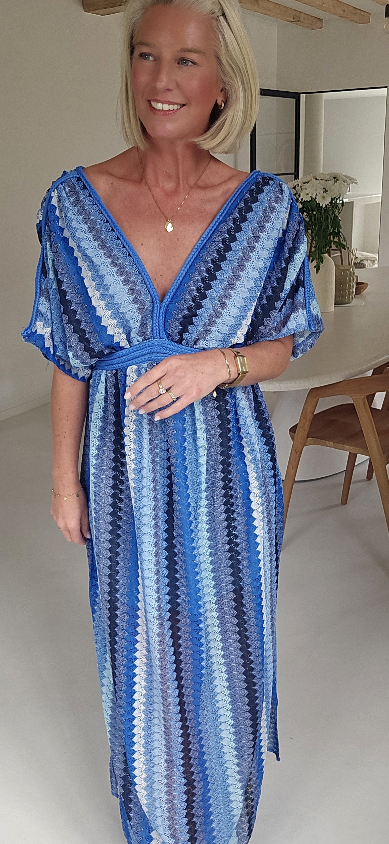 CANDICE maxi crochet dress kobalt blue