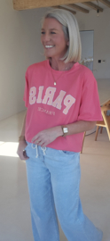 PARIS cotton T-shirt coral