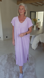 DIDI maxi terry T-shirt dress lilac v-neck