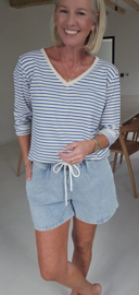 SOPHIA striped v-neck longsleeve royal blue