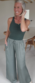 SALLI satin loose pants khaki