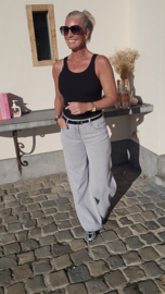 PARIS wide leg jeans soft grey