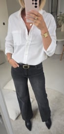 AVA basic cotton shirt white