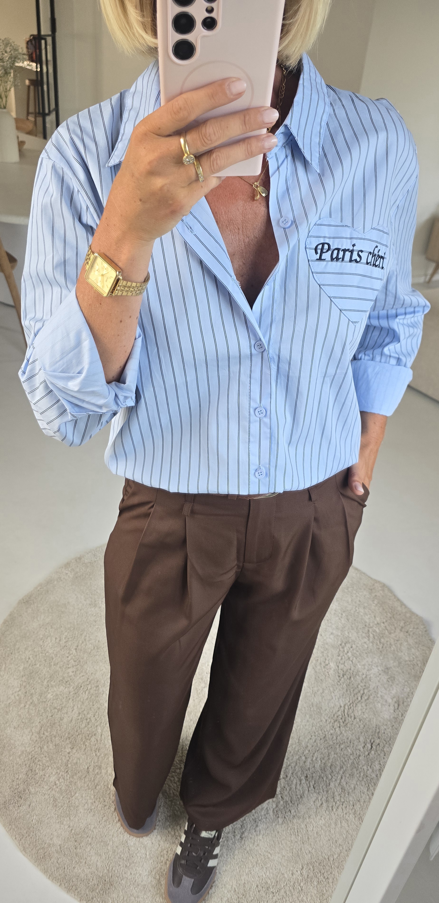 PARIS CHÉRI striped shirt soft blue