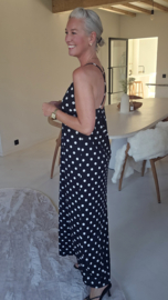 EMILIA polka maxi dress black